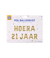 Gouden Ballonnen Set 21 Jaar Hoera 1,9m